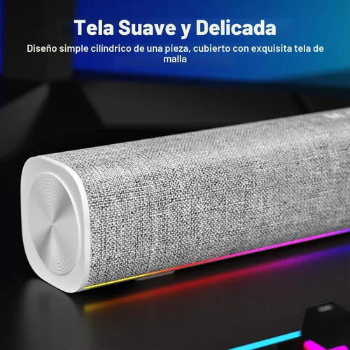 Vista 6 de SOULION - Altavoces de computadora para monitor de escritorio USB Plug & Play, color blanco