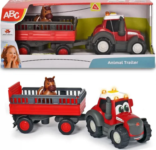 Vista 9 de Dickie Toys 204115002 ABC Massey Ferguson Remolque de animales