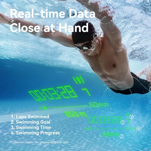 Vista 2 de Holoswim Smart Swim Goggles, 2GO Swimming Goggles, AR Real-time Display, AI Data Analysis, Anti-fog IPX8, Stroke Recognition
