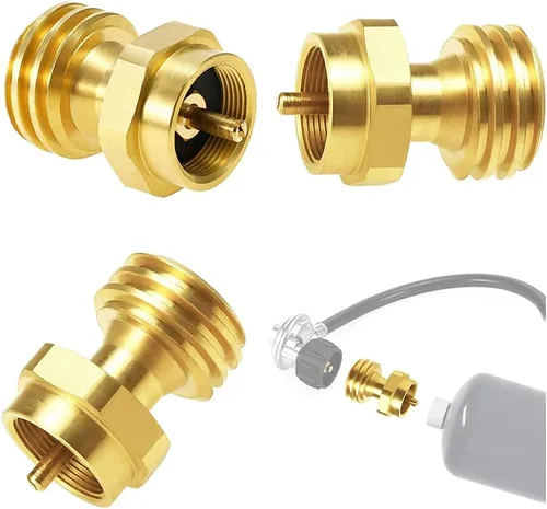 Vista 4 de Steak Saver Adaptador de Propano de 1lb a 20lb, Adaptador de Propano de 1 Libra para Convertidor de Cilindro Desechable de Un Solo Uso Universal