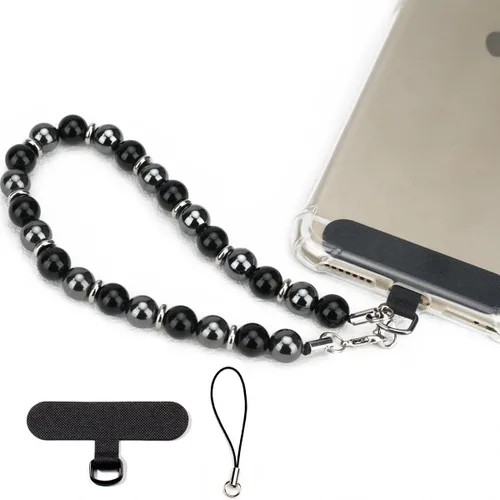 Vista 14 de VICHUNHO Correa de muñeca con cuentas de mármol para teléfono, cordón para celular con pestaña de sujeción, pulsera de muñeca manos libres