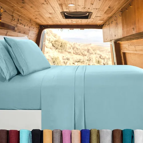 Vista 50 de Elegant Comfort - Juego de sábanas de microfibra de 1500 hilos de calidad hotelera prémium de 4 piezas - Resistente a arrugas, sábana bajera