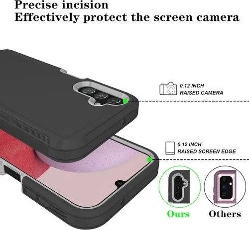 Vista 3 de ONOLA Funda compatible con Samsung Galaxy A14 5G con protector de pantalla HD, resistente a los golpes y a las caídas, funda de 3 capas para Samsung