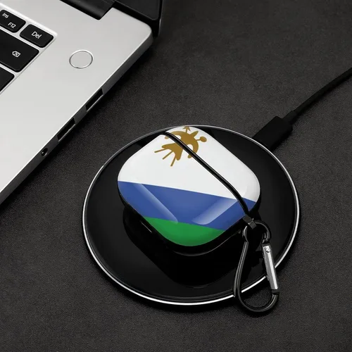 Vista 4 de Lesotho Flag - Funda protectora de cuerpo completo para auriculares Bluetooth para AirPods 3, funda para auriculares con llavero