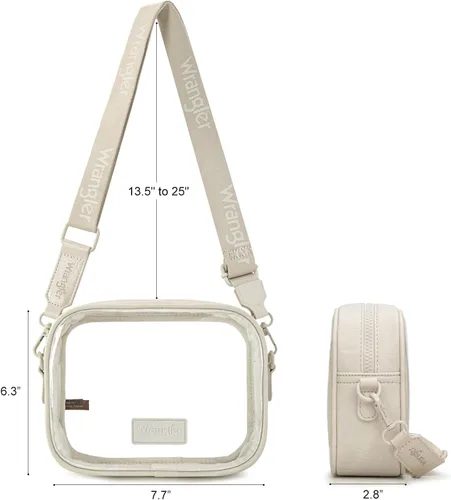 Vista 4 de Montana West X Wrangler - Bolsa transparente para eventos de estadio, bolsa cruzada para conciertos, deportes