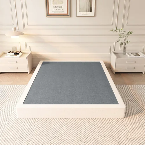 Vista 18 de YORMDMO Somier de 3 pulgadas, resortes de caja tamaño Queen con cubierta de tela, bases de metal resistente de bajo perfil, fácil montaje, capacidad