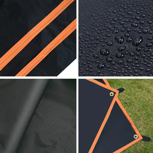 Vista 2 de GEERTOP Alfombra ultraligera para tienda de campaña, impermeable, color negro, para debajo de la tienda, camping, mochileros, senderismo, picnic