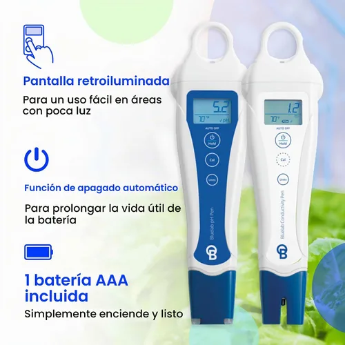 Vista 5 de Bluelab PENSTP Paquete Inicial de pH y Conductividad - Kit de Gestión de Solución Nutritiva de Precisión con Medición de Temperatura, Plumas