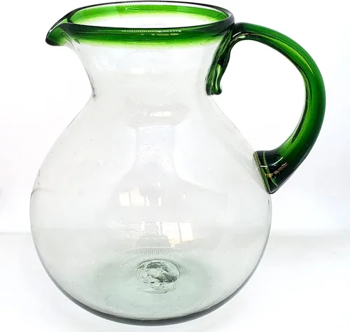 Vista 10 de Vasos de Martini con borde verde esmeralda de 10 onzas (juego de 6), vidrio reciclado, sin plomo, sin toxinas (Martini)