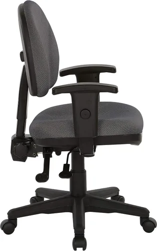 Vista 2 de Office Star - Silla de oficina ergonómica esculpida para gerente con brazos ajustables, tela de esquisto de diamante
