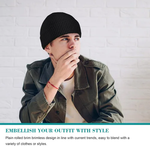 Vista 6 de SATINIOR Gorro de invierno para hombre y mujer, con borde enrollable, con borde enrollable