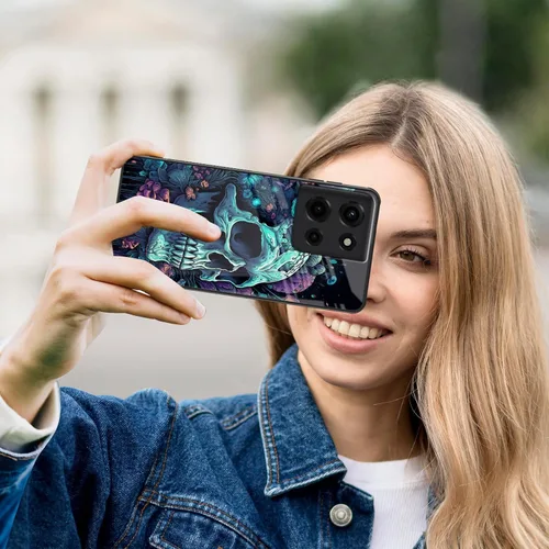 Vista 184 de Funda para Motorola Moto Edge 2022, cubierta trasera de vidrio templado con protector de pantalla, funda protectora a prueba de golpes para Motorola