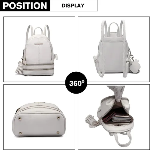 Vista 3 de MISS LULU Bolsos para mujer, Blanco, Normal