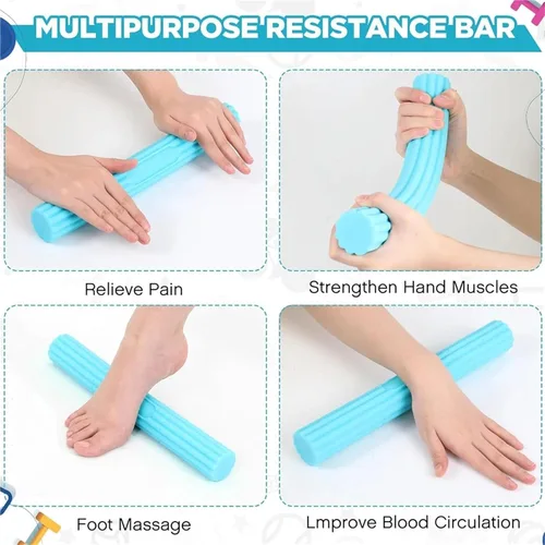 Vista 7 de Barra de terapia flexible, 3 piezas, barras flexibles para ejercitador de manos, fortalecedor de barra de terapia flexible, alivia el dolor