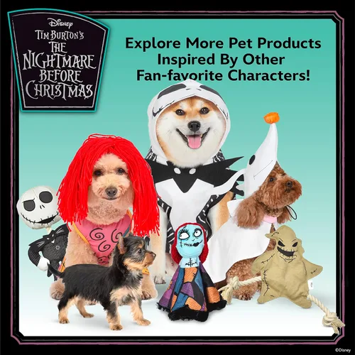 Vista 6 de Disney for Pets Disfraz de Halloween Nightmare Before Christmas Sally – Extra pequeño – Disfraz de Halloween para perro con licencia