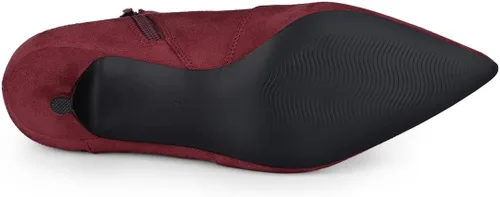 Vista 5 de Allegra K Botines de tacón de gatito con puntera puntiaguda para mujer