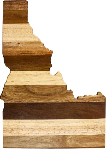 Vista 24 de Totally Bamboo Rock & Branch Shiplap Series Tabla de Cortar de Madera con Forma del Estado de Alabama y Bandeja para Servir Charcutería, Incluye
