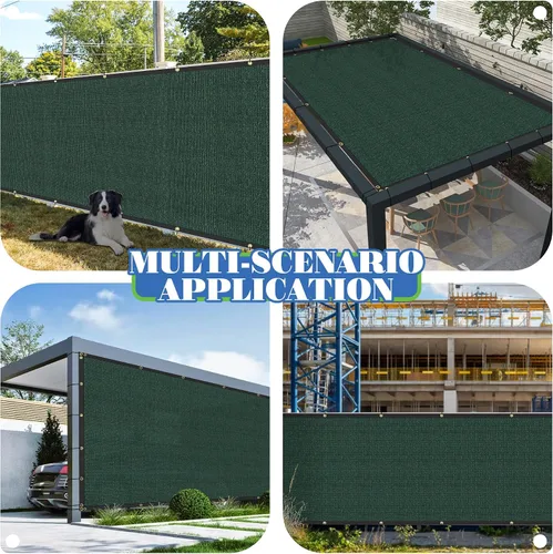 Vista 2 de ECOOPTS 4'x12' Pantalla de valla de privacidad con ojales de cobre, apta para vallas comerciales y jardines residenciales al aire libre, bloquea