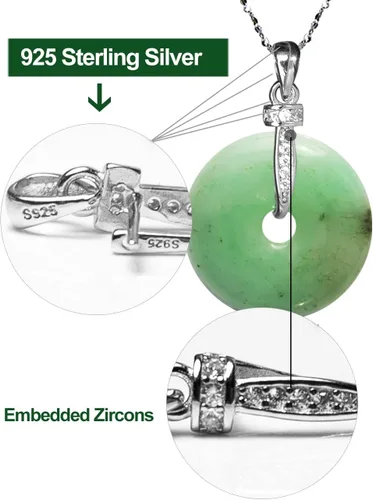 Vista 5 de Dahlia Collar eterno de jade en forma de círculo, jadeíta de grado A certificada de Birmania auténtica para la paz