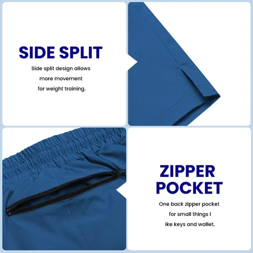 Vista 6 de COOFANDY - Paquete de 2pantalones cortos de entrenamiento para hombre, diseño con bolsillos, de secado rápido, para fisicoculturismo, levantamiento