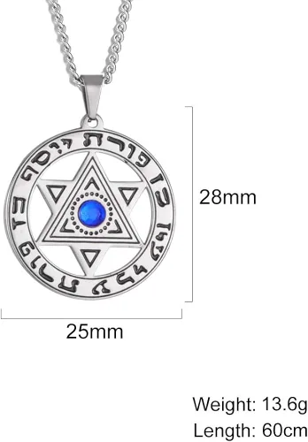 Vista 6 de LIKGREAT Jewish Star of David Necklace Israel Hebrew Inscription Megan Star Pendant Necklaces for Women Christian Jewelry Gifts