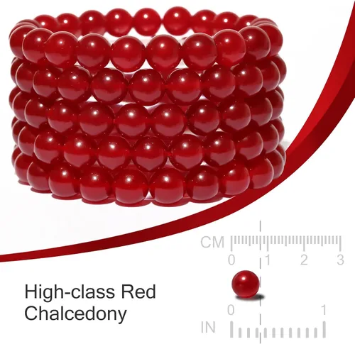 Vista 2 de Pulsera de protección elástica hecha a mano para mujeres y hombres, 0.315 in (0.31 pulgadas) con cuentas pulidas naturales de cristal curativo