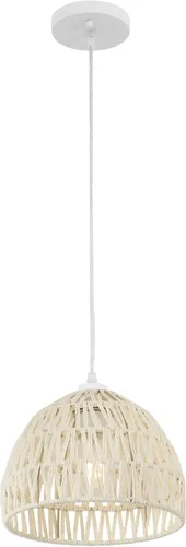 Vista 18 de JONATHAN Y Lámpara colgante LED de cuerda tejida bohemia moderna gris de 8.25 pulgadas, lámpara de techo de cúpula ajustable para isla de cocina
