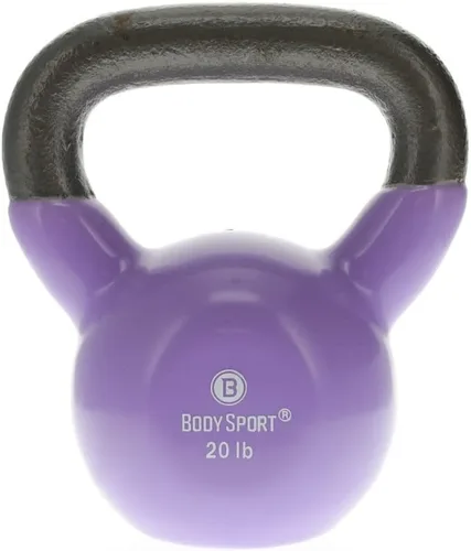 Vista 10 de Body Sport Pesas rusas de hierro con revestimiento de vinilo – Pesa rusa para levantamiento de pesas – Pesa rusa de entrenamiento de fuerza