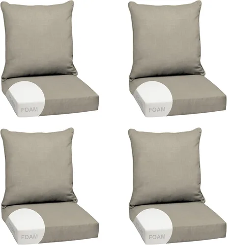 Vista 40 de Arden - Juego de cojines de asiento profundo para exteriores, espuma, 24x24, aguamarina