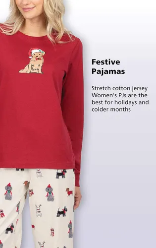 Vista 4 de PajamaGram - Conjunto de pijama de franela para mujer