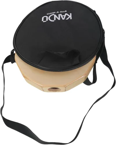Vista 5 de KTÄK - El primer cajón de percusión artesanal, de mano, de dos sonidos, portátil de Kandu con estuche de transporte (negro)