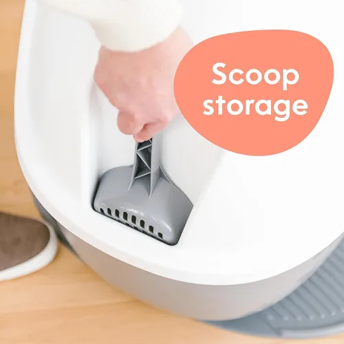 Vista 6 de Litter Genie Campana para caja de arena Capucha de cúpula con solapa oscilante Blanco