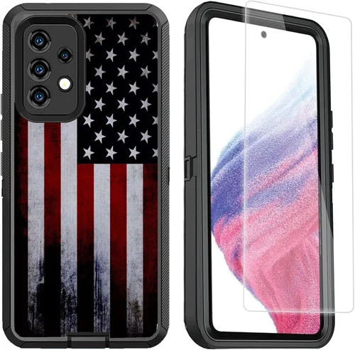 Vista 12 de Funda compatible con Samsung Galaxy A53 5G para mujeres y niñas, diseño de vaca, funda de lujo A53 5G con protector de pantalla, resistente a prueba