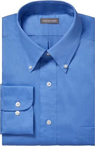 Vista 3 de Van Heusen Camisa de vestir con cuello con botones y corte regular para hombre, Azul cobalto