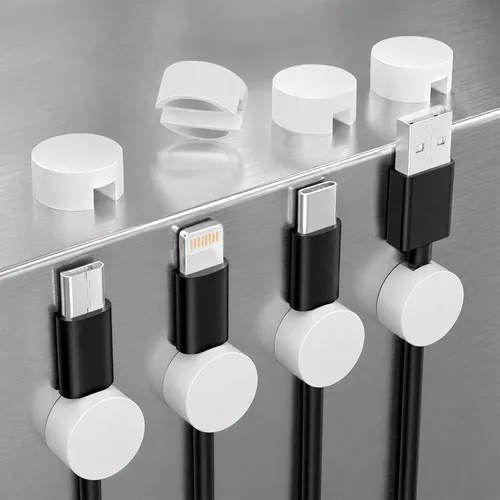 Vista 14 de Maveek Soporte magnético para cables, 5 clips para cables de escritorio 5 negro