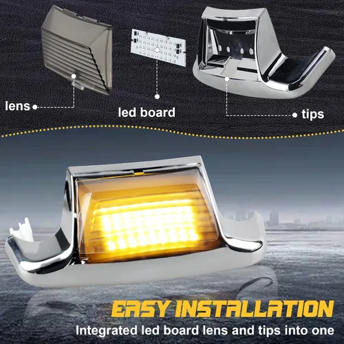 Vista 3 de Luces de guardabarros delanteros y traseros, luz de freno de punta de guardabarros LED compatible con Harley Electra Glide Road King Softail