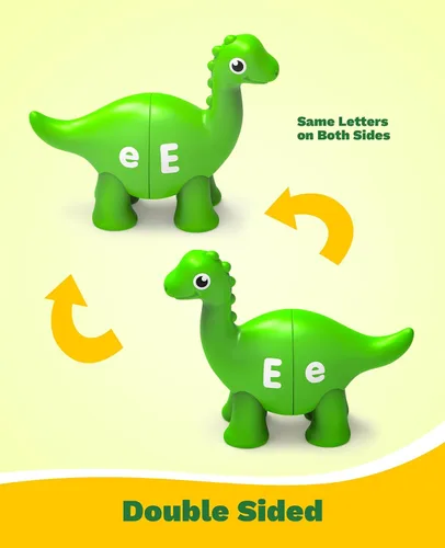 Vista 4 de 26 piezas de juguetes de aprendizaje del alfabeto de dinosaurios para 18M+, juguetes educativos Montessori para niños de 3, 4, 5 años, actividades