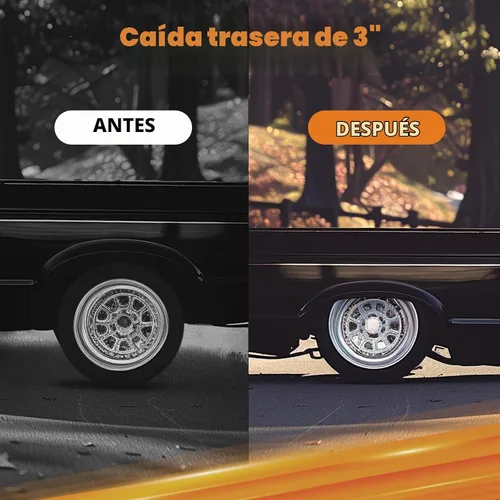 Vista 3 de Kit de bloque de bajada de 3 pulgadas y kit de pernos en U para Chevy C10 trasero 1960-1972 Kit de bloque de bajada de resorte de hoja