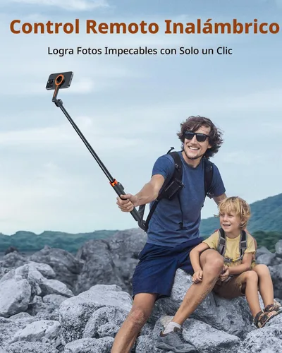 Vista 5 de TODI Trípode magnético de 65" para iPhone con control remoto, palo de selfie para iPhone Magsafe, soporte de trípode para teléfono celular