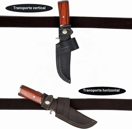 Vista 4 de Funda Horizontal para Cuchillo de Cinturón Gentlestache, Funda de Extraccion Compacta EDC en Negro