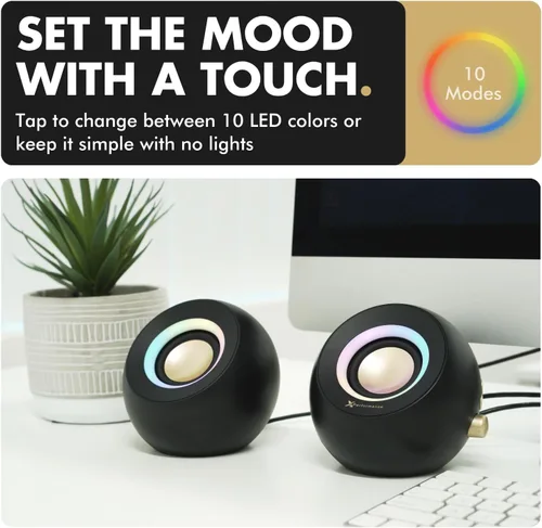 Vista 7 de Altavoces de computadora X9 Performance para PC de escritorio - Bluetooth, Aux y USB con iluminación RGB para escritorio, portátiles, tableta