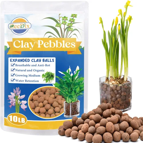 Vista 8 de ZeeDix - Guijarros de arcilla leca de 5 libras para plantas. Bolas de arcilla hidropónica orgánica Hydroton Leca Balls for Indoor Plants