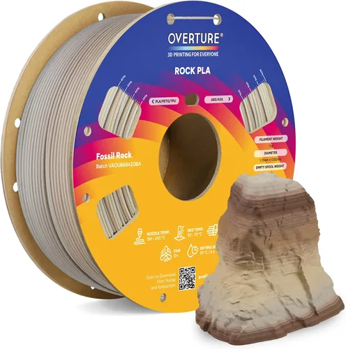 Vista 20 de OVERTURE - Filamento PLA Rock de 1.75 mm, para impresora 3D de mármol, carrete de 2.2 libras, precisión dimensional +/- 0.02 mm, para impresoras FDM