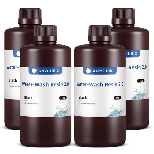 Vista 10 de ANYCUBIC Resina de impresora 3D lavable al agua 2.0, resina 3D de alta precisión de 405 nm, resina de fotopolímero de baja contracción para Gris