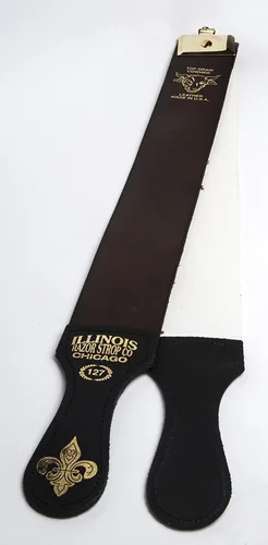 Vista 2 de Fromm Razor Strop - Afilador de cuchillas de cuero de vaca de grano superior, 2.5 x 23 pulgadas, marrón, IRS127