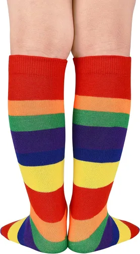 Vista 2 de Zando Calcetines altos hasta la rodilla para niños y jóvenes calcetines de fútbol para niñas calcetines de tubo calcetines locos y tontos para niños