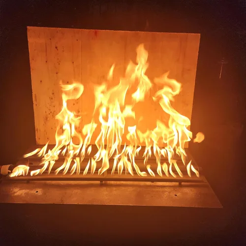 Vista 6 de Quemador Rectángulo de Gas para Hoguera y Chimenea H-Quemador H para Quemador de Chimenea de Gas con 3 Tubos (30.48 cm) Patente Solicitada