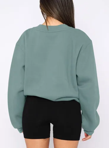 Vista 3 de Beaully Women's Oversized Crewneck Long Sleeve Sweatshirts Casual Solid Pullover Sweatshirt Tops Shirts