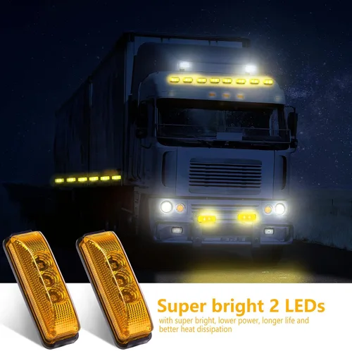 Vista 7 de Yahenda 20 Piezas Luces Marcadoras LED para Remolque de 3.9 Pulgadas con 3 LED Impermeables Luz Marcadora Lateral Rectangular Luces de Circulación