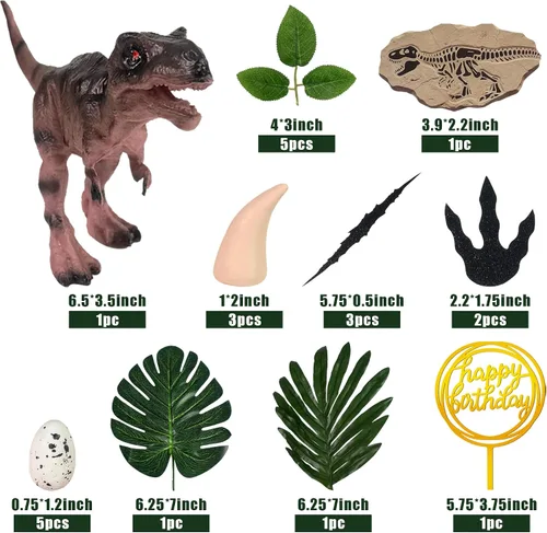 Vista 2 de Decoración para tartas de dinosaurio, garras de dinosaurio de arcilla y marcas de rascar, decoraciones para pasteles para temática de dinosaurios